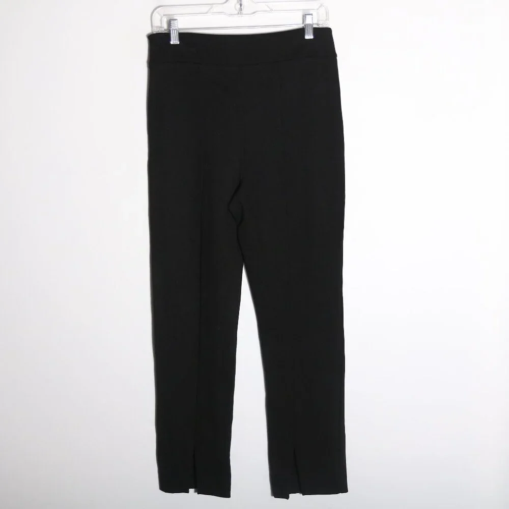 ME+EM Ponte Pull On Pant Womens 6 Black Ankle Center Seam Back Slit Classic Work - Picture 6 of 8